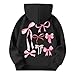 QWKLEAJ Oversized Hoodie For Teen Girls Cute Sweatshirt Hoodies For Teen Girls Fall Fashion Bows Graphic Long Sleeve Hooded Shirt Kids Winter Oversized Sweater 10 With Pocket Black 7-8 Years Soft