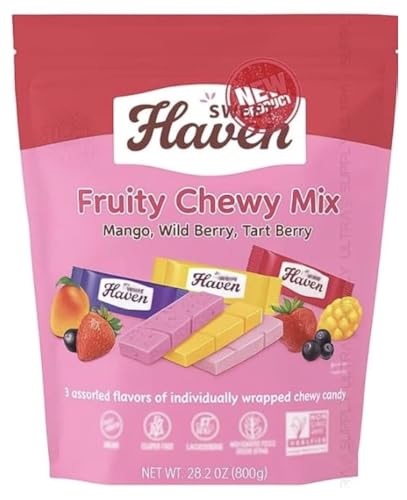 Sweet_Havens Fruity Chewy Candy – Mango, Wild Berry, Tart Berry – Vegan, Individually Wrapped, Gluten Free, 28.2 oz Sweet_Havens Fruity Chewy Candy – Mango, Wild Berry, Tart Berry – Vegan, Individually Wrapped, Gluten Free, 28.2 oz
