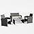 VONZOY Patio Furniture Set 4 PiecesOutdoor Furniture with Soft Cushion and GlassTable, All Weather Manual Weaving WickerRattan Patio Chairs for Garden, Terrace, Porch,Lawn (Black/Beige)