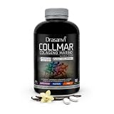 Drasanvi COLLMAR Colágeno Marino Hidrolizado con Ácido Hialurónico, Magnesio, Vitamina C natural | para cartílagos, huesos y piel | Alta dosis 3.900 mg/día | 180 comp = 30 días | Sabor vainilla