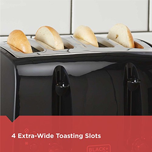 BLACK+DECKER 4-Slice Toaster, TR1410BD, Extra-Wide, 7 Shade Settings, Crumb Trays, Gloss Black by BLACK+DECKER - Image 3