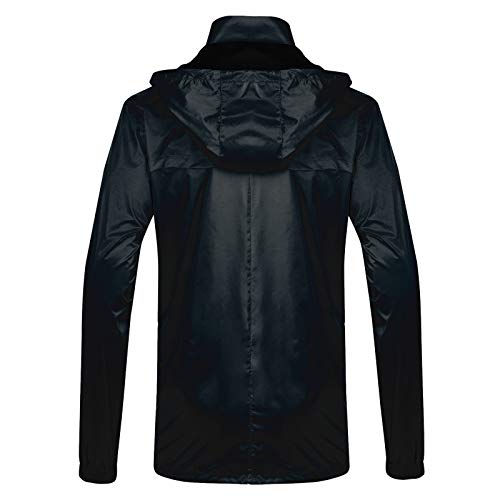 Beroy Men Lightweight Waterproof Jackets,Men Windbreaker With Hood Outdoor Raincoat For Hiking Running Travel Black L #TOP3