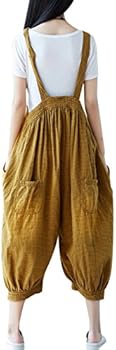 Youlee dames zomer wijde pijpen jeans overall broek, XL