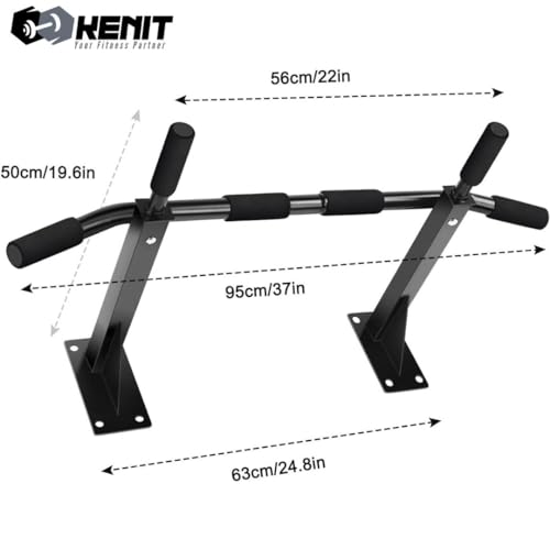 Image of Heavy-Duty Pull Up Bar Wall Mounted - Chin Up Bar for Home Gym Workout, Exercise Bar Upper Body Workout Bar Fitness, Hanging bar, Calisthenics equipment, Hanging rod to height increase, (Black)