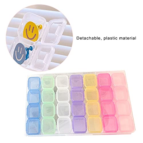 Image of 28 Grids Diamond Embroidery Box, Diamond Storage Box Beads Organizer Case,Plastic Multipurpose Colorful Storage Box for Jewellery Beads Earring Tool Container and Storaging Medicine Pills and More