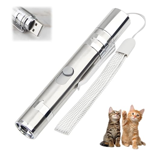 OIHCAZ Interactive Cat Toys 7 in 1 Function LED Light Pen for Cats USB Rechargeable Pointer Toys for Pet Indoor Chaser Exercise Training Practice