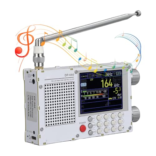 Radio portátil de banda completa Eujgoov DP-666 blanco miniatura 2