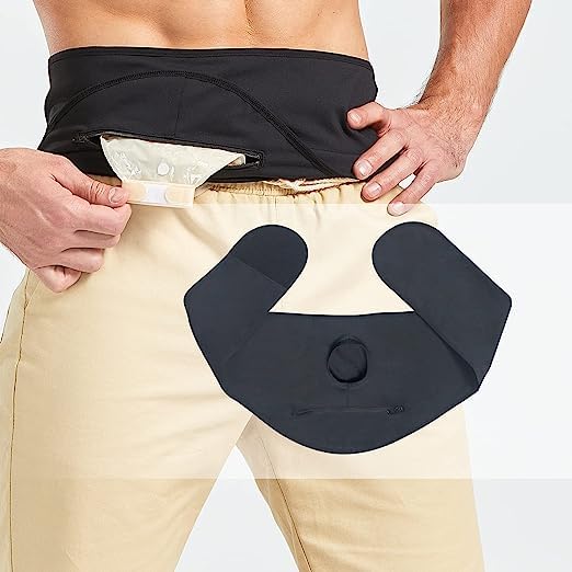Buy Heagimed Stoma Support Belt for Men, Black Breathable Stealth Belt