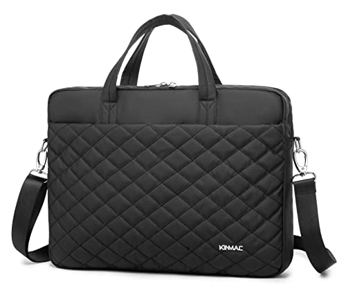 Kinmac Laptop Briefcases,Laptop Case Shoulder Bag With Muti-Pockets For MacBook Pro 16 inch and 15.6 inch to 16 inch Laptop (Black Embroider)