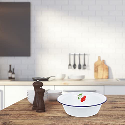Hemoton Grease Container Snack Container Retro Enamel Washing Basins Vintage Dinner Plate Enamelware Dinner Plates For Indoor Outdoor Camping Farmhouse Kitchen Grease Container Snack Container #TOP1