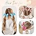 CÉLLOT 40Pcs 4.5 Inches Boutique Pops Hair Bows Elastic Hair Ties Grosgrain Ribbon Big Cheer Bow Ponytail Holder Rubber Hair Bands for Baby Girls In Pairs
