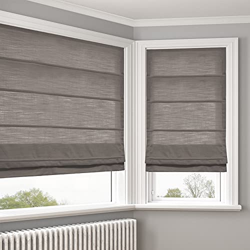 Cordless Roman Shades Window Blinds, Elegant Made To Order Light Filtering Coffee Fabric Window Roman Shades For Windows, Doors #TOP7