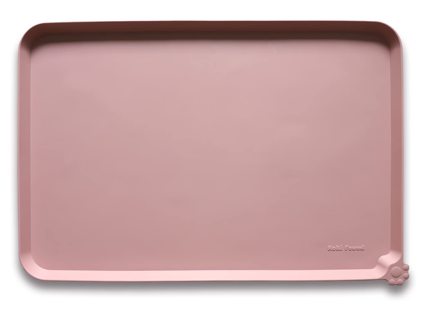 Hoki Found Large Non Slip Pet Feeding Mats - Silicone tray - Waterproof Bowls - Neutral Pink