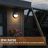 National Lighting SERAN 11W Eyelid Black Fully Integrated Outdoor Garden Security Round Robust Bulkhead LED Wall Light - IP65 Rated - Image 5