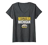 Womens Western Michigan University Broncos Stacked V-Neck T-Shirt