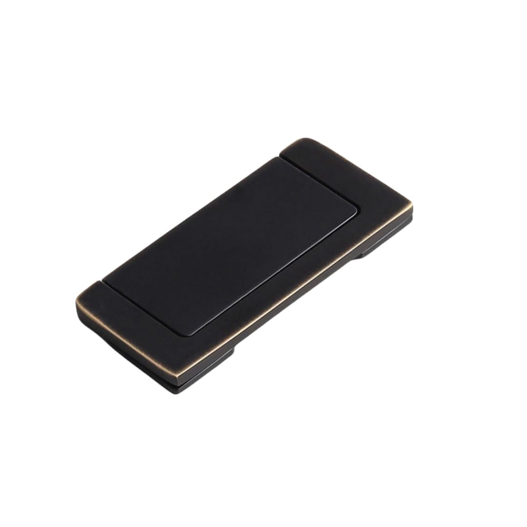 2Er-Pack Messing-Griffe Für Kleiderschrankschubladen Schiebetür-Tatami-Griffe Unsichtbare Verdeckte Installation Freies Loch Flacher Griff Lochabstand 64 Mm Schwarz Glänzend
