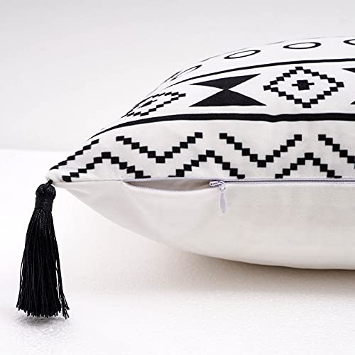 My Aegean Boho Pillow Covers, Set Of 2, Tasseled Throw Pillow Covers, Decorative Pillow Covers For Couch Pillows, Bohemian Pillow Covers For Living Room, Farmhouse Pillow Covers, 18X18 (Microfiber) #TOP5