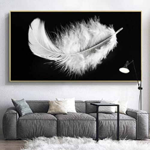 Peinture Abstraite Plume Grand Format pour Habiller un Grand Mur Vide