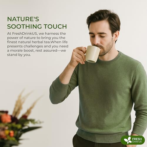 Image of FreshDrinkUS, Premium 75 Tea Bags Men Super Tea - Herbal Blend with Senna, Dandelion Root, Ginger, Peppermint & More - 100% Natural, Sugar-Free. Caffeine-Free. Gluten-Free. Vegan