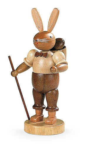 Lapin Homme Nature Müller Seiffen 18 cm sculpture bois collection Seiffen