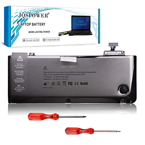JQSPOWER - Batería para MacBook Pro de 13 pulgadas A1322 A1278 (2009 2010 2011 2012 ver) [10,95 V 63,5 Wh]