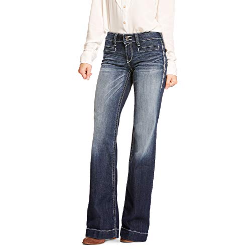 ARIAT Women's Trouser Mid Rise Stretch Entwined Wide Leg Jean