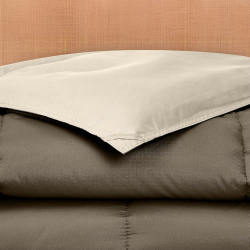 Image of Modern Threads Down Alternative Reversible Comforter Taupe /Champagne Queen