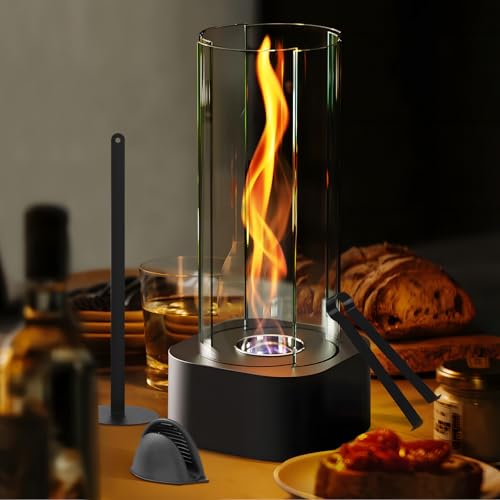 Chimenea de mesa de bioetanol, fuego de mesa para interior y exterior, tiempo de combustión extralargo, decoración de jardín y regalo decorativo