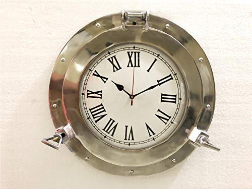 Antique Marine Brass Ship Porthole Clock Nautical Wall Clock Home Decorative (15" Inches) #TOP4