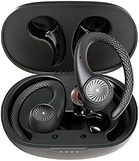 Tribit Słuchawki sportowe, douszne słuchawki douszne, bezprzewodowe Bluetooth 5.2 stereo, 65 godzin odtwarzania, komfortowe dopasowanie, wodoszczelność IPX8, słuchawki douszne z zaczepami na ucho, do