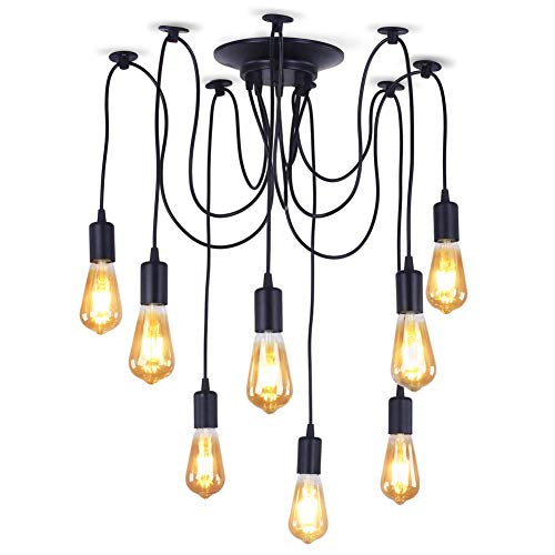 Lampada a sospensione retrò classica Edison lampadario a sospensione a forma di ragno lampada a soffitto industriale per fattoria, sala da pranzo, hotel (8 bracci), colore: 8 (colore : 8)