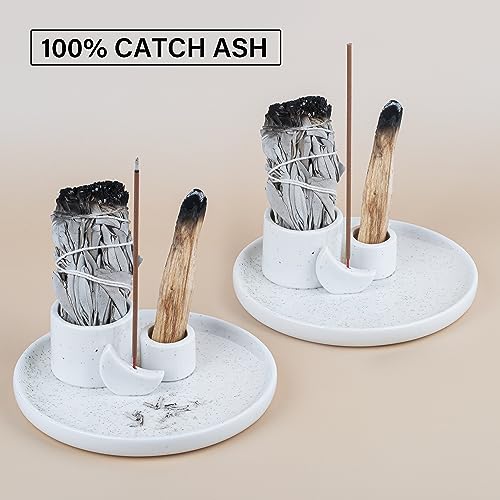 ZenBless Incense Burner Palo Santo Sage Holder for Burning Incense Holder for Sticks Ceramic Candle Holder - Image 3