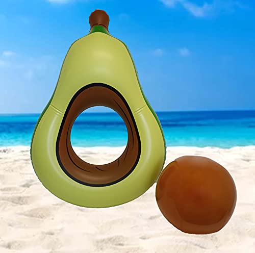 Inflatable Pool Floats - Avocado Pool Raft, Peach Pool Float, Gold Glitter Pool Float (Avocado)