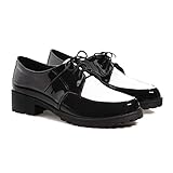 VOKLIN Women's Two Tone Flat Saddle Oxford Shoes Wingtip Lace Up Comfort Low Heels Vintage Oxfords Brogues