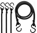 6FT & 3FT Long Heavy Duty Elastic Bungee Straps, 72-Inch/36-Inch Long Luggage Rope Tie Downs Cable Bungee Cords with Hooks for Camping, Tarps, Bike,Cars,Roof Racks,Tent Transport Locking