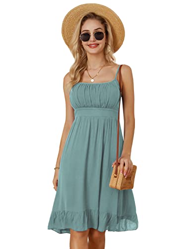 Damen Spaghetti Straps Abendkleid A-Linie ärmellos rückenfrei Kleid...