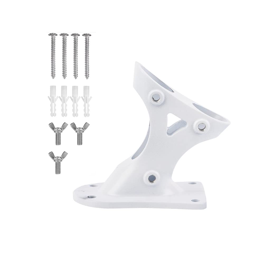 Flag Pole Holder, Heavy Duty 2-Position Flagpole Bracket Wall Mounted Alumium Alloy Decoration Flag Bracket for 1.06 Inch/2.7 cm Flagpole (White)