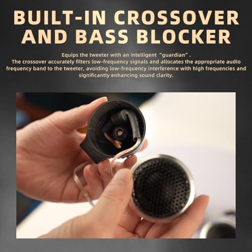 Image of Upgraded 1-Inch Car Tweeters - 240W Neodymium Silk Dome High-Frequency Super Tweeters with Built-in Crossover & Bass Blocker - 4-Ohm, Flush /Surface Mount Kit for Crisp Highs - Easy Instal silvery