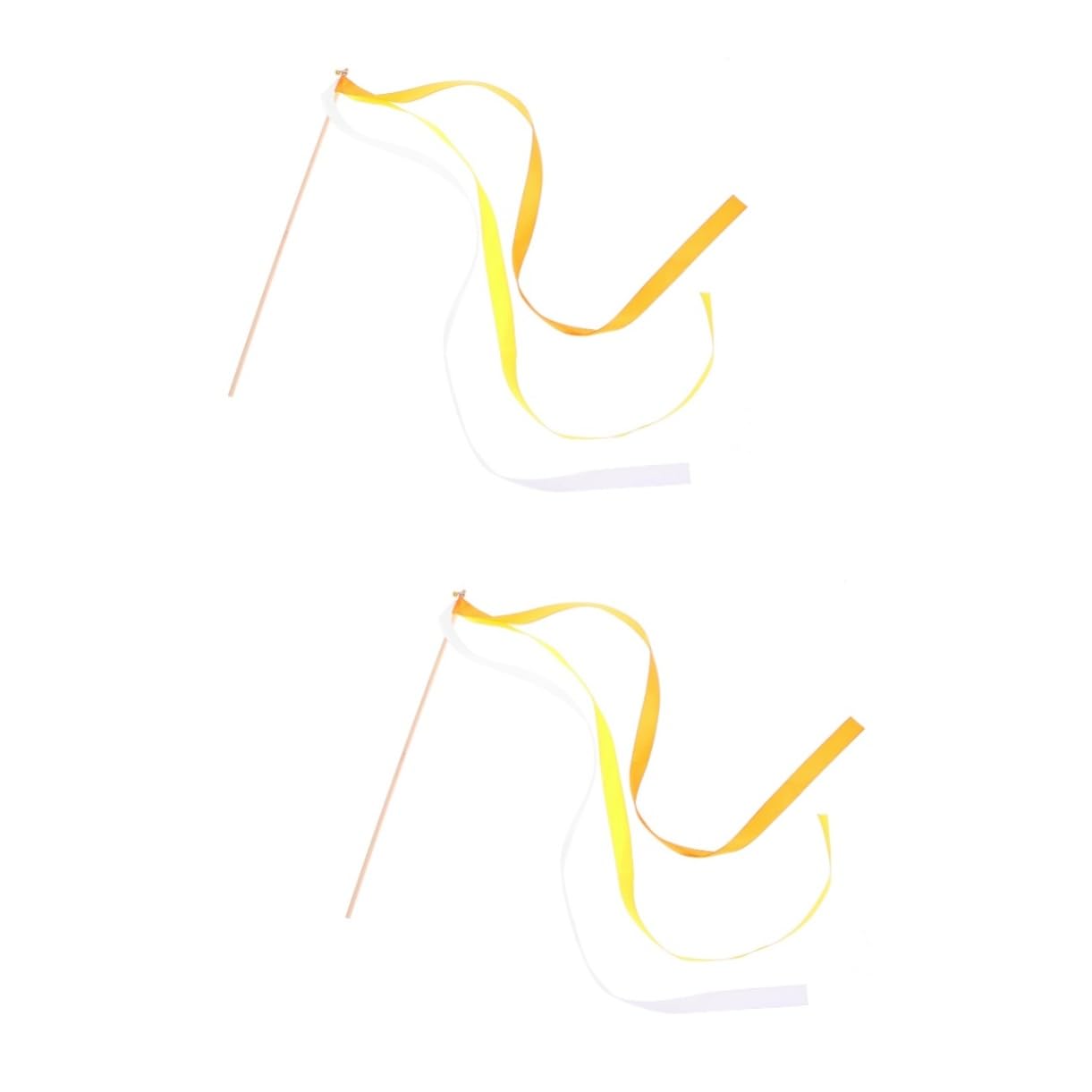 40piezas Varitas De Hadas De Ribbons Con Campanitas Para Bodas y Fiestas Decoración Para Ceremonias y Celebraciones Amarillo