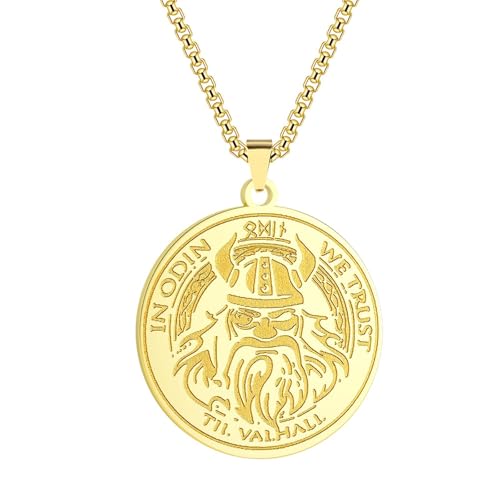 Collier Viking en argent pendentif Odin pour homme au design celtique et slave