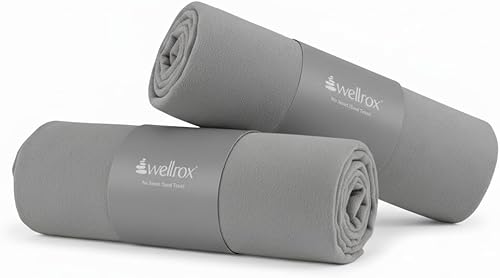Miniatura 12 de Wellrox Toalla de mano de yoga de microfibra, súper suave, de secado rápido, antideslizante para pilates, gimnasio y entrenamientos (26.5 x 16