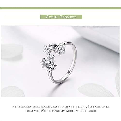 Bague ouverte réglable marguerite argent mariage - 7