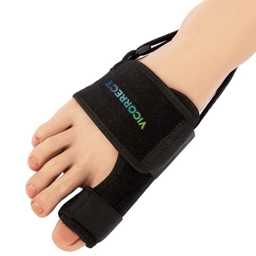 Vicorrect Corrector de juanetes de apoyo diurno nocturno, férula ortopédica para juanetes, enderezador de dedo gordo del pie, corrección de hallux valgus no quirúrgica para mujeres y hombres (kit de 6
