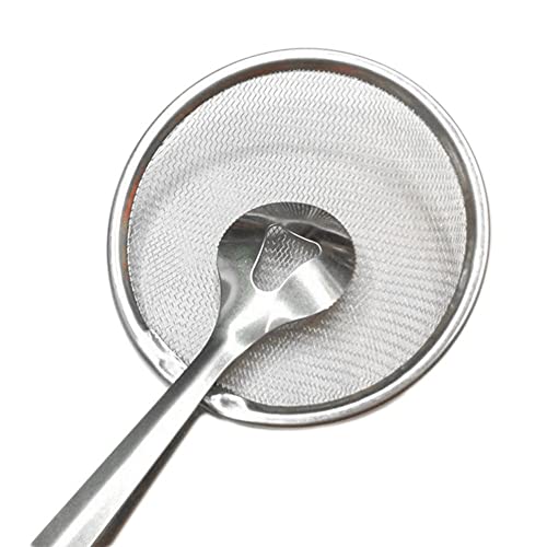1Pc 2 In 1 Stainless Steel Fine Mesh Strainer Oil-Frying Filter Spoon Food Clip Snack Fryer Strainer Multi-Functional Clip Skimmer For Fried Food, Salad, Bbq #TOP3