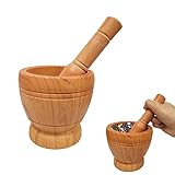 Mortar and pestle Classic Wood Grain Mortar and Pestle Set for Kitchen Home Mortar and Pestle Garlic Press Ginger Crusher Herb Spice Masher for Kitchen