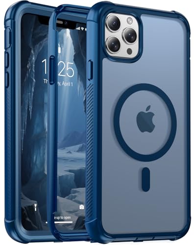 jaroco Magnetic for iPhone 11 Pro Max Case, [Compatible with MagSafe][Military Grade Drop Protection][Heavy Duty Protection][Non-Slip][Shockproof] 2-Layer Durable Bumper Phone Case 6.5''-Deep Blue