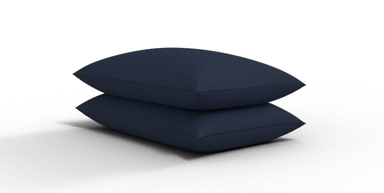 ARLINENS Luxury Plain Dyed Poly Cotton Pair of Pillowcase in Following Colours and Sizes (Royal Blue)