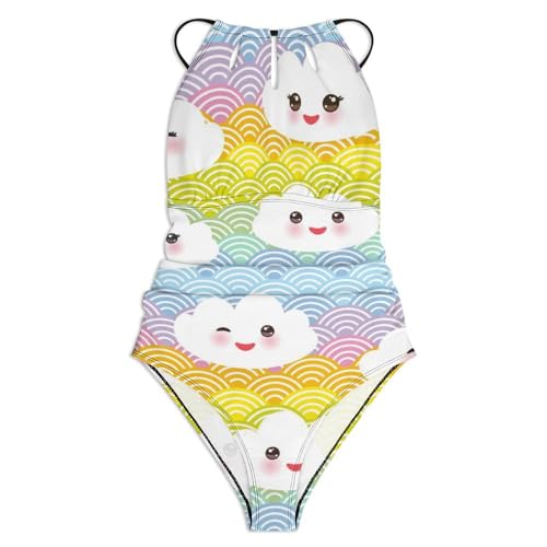 Maillot de bain une pièce blanc avec maintien du ventre pour masquer les complexes - 3