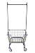 Cart&supply Coin Laundry Cart, Laundry Cart with Double Pole Rack [Metal Gray]