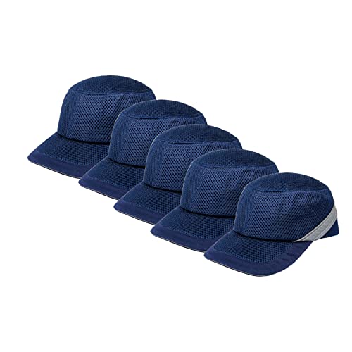 Zojo Baseball Bump Cap Hard Hat Helmet,5PCS Reflective Breathable Lightweight Safety Cap for Men and Women (5PCS-Mesh Navy Blue)